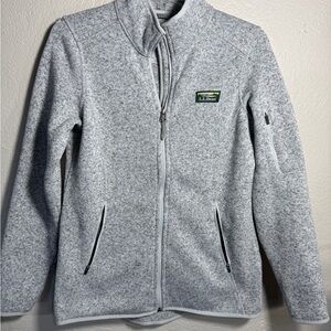 L.L.Bean Women’s Gray Full Zip Fleece Jacket Small Zip Pockets Outdoor